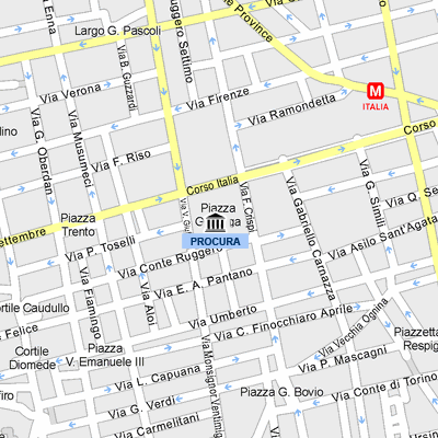 Mappa cartografica di Catania